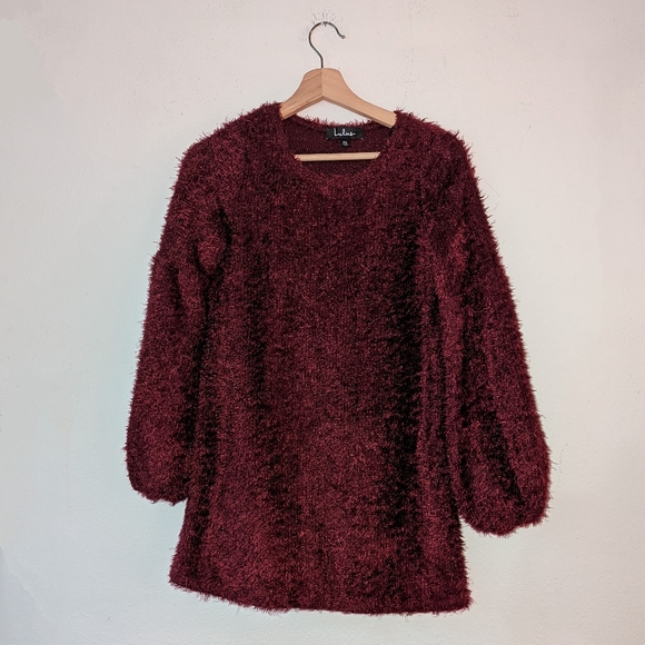 Lulus Couldn't Be Sweeter Fuzzy Knit Sweater Dress - Picture 2 of 9